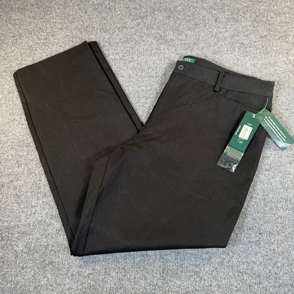 Lauren Ralph Lauren Catlin Black Slim Leg Stretch Pants 16 200004335001